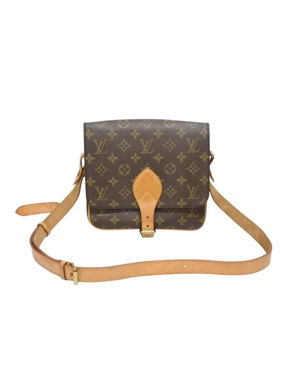 Louis Vuitton Cartouchiere MM Shoulder Bag Monogram Canvas Brown